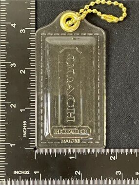 COACH Acrylic Smoky Hang Tag with Gold-Tone Chain